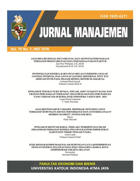 jom ut|Jurnal Organisasi dan Manajemen 